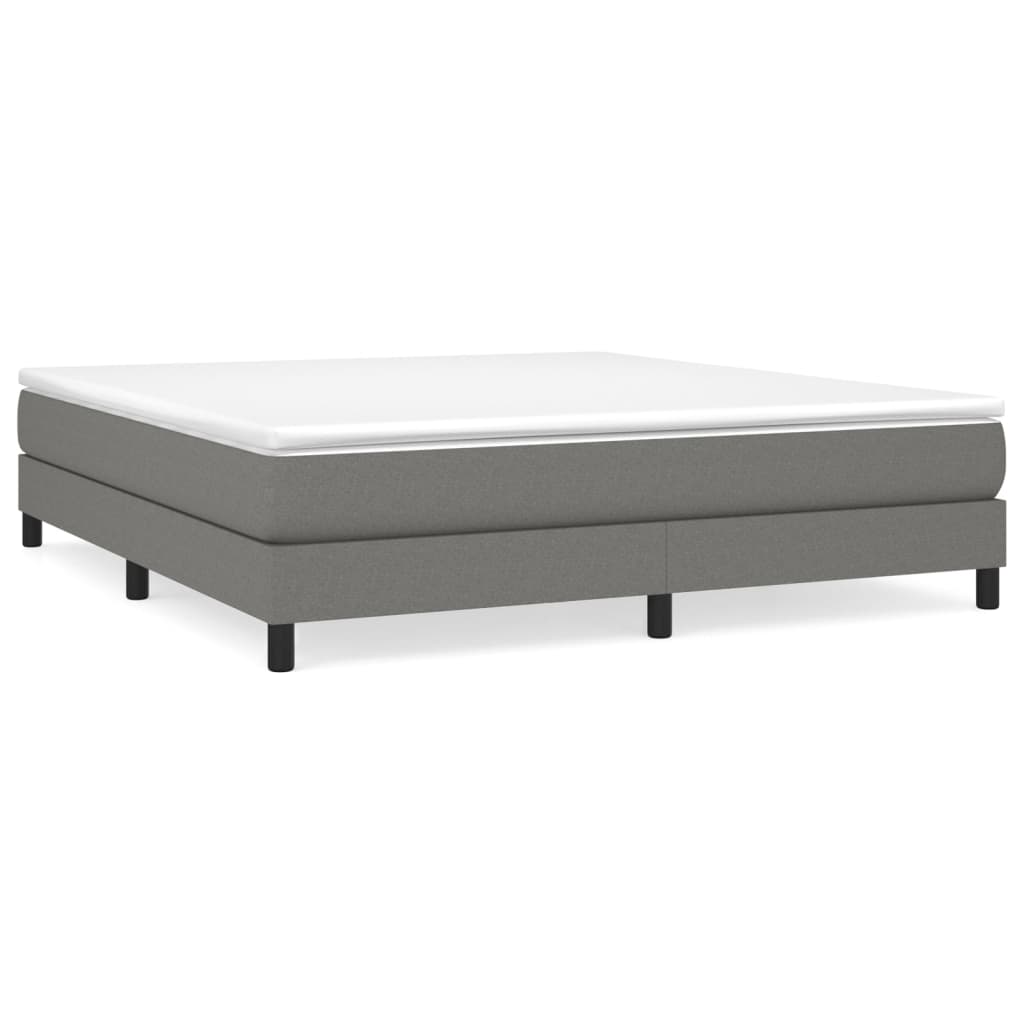 VidaXL Sommier à Lattes De Lit Et Matelas Gris Foncé 193x203 Cm Tissu