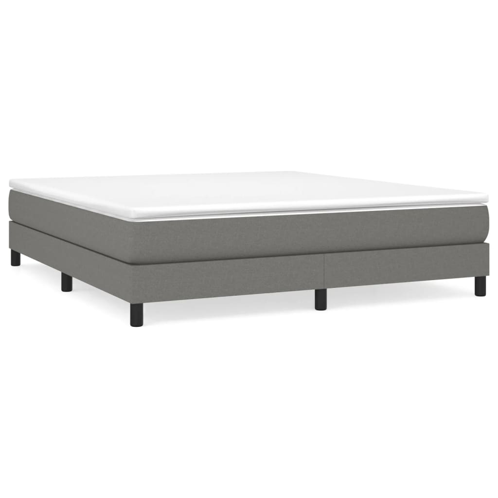 Box Spring Bed with Mattress Dark Gray - Image 2