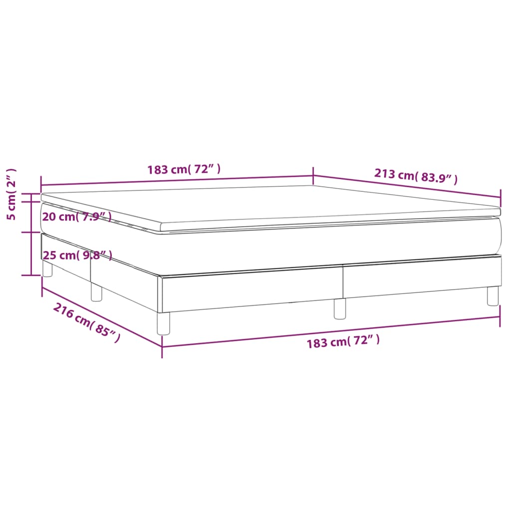 Box Spring Bed with Mattress Dark Gray - Image 10