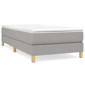 Box spring postel s matrací světle šedá 80 x 200 cm textil - obrázek 2