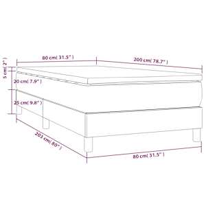 Box spring postel s matrací tmavě hnědá 80x200 cm textil - obrázek 10