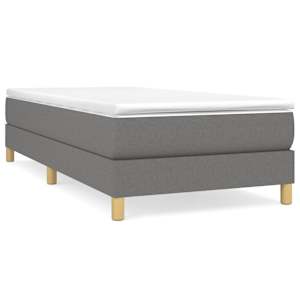 Box spring postel s matrací tmavě šedá 90x190 cm textil - obrázek 2