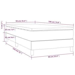 Box spring postel s matrací tmavě šedá 90x190 cm textil - obrázek 10