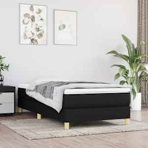 Box spring postel s matrací černá 90x190 cm textil - obrázek 1