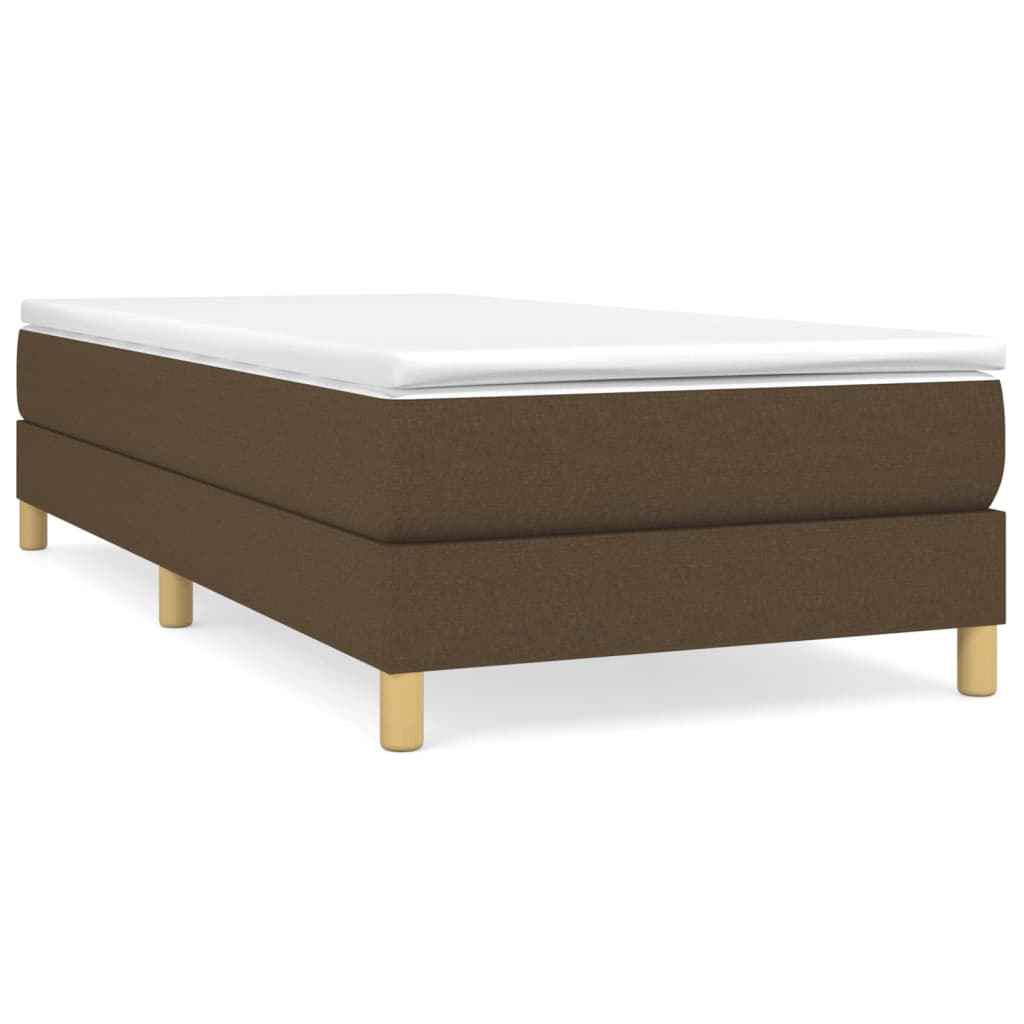 vidaXL Box spring postel s matrací tmavě hnědá 90x190 cm textil