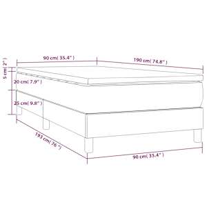 Box spring postel s matrací krémová 90x190 cm textil - obrázek 10