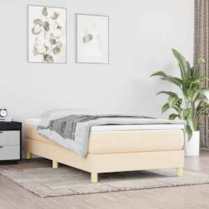 Box spring postel s matrací krémová 90x190 cm textil - obrázek 1