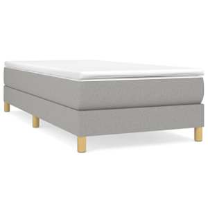Box spring postel s matrací světle šedý 100 x 200 cm textil - obrázek 2