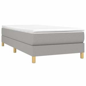 Box spring postel s matrací světle šedý 100 x 200 cm textil - obrázek 3