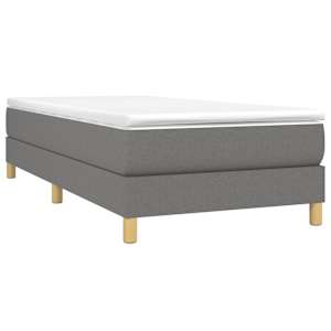 Box spring postel s matrací tmavě šedá 100 x 200 cm textil - obrázek 3
