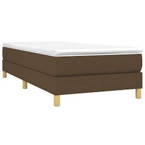 Box spring postel s matrací tmavě hnědá 100 x 200 cm textil - obrázek 3