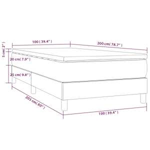 Box spring postel s matrací tmavě hnědá 100 x 200 cm textil - obrázek 10