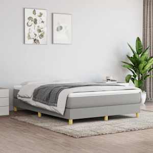 Box spring postel s matrací světle šedá 140 x 190 cm textil - obrázek 1