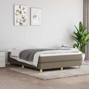 Box spring postel s matrací taupe 140x190 cm textil - obrázek 1