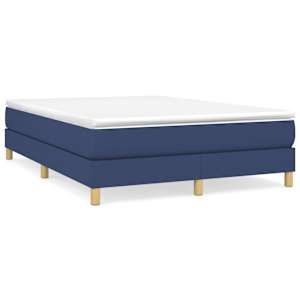 Box spring postel s matrací modrá 140x190 cm textil - obrázek 2
