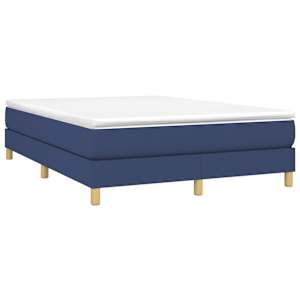Box spring postel s matrací modrá 140x190 cm textil - obrázek 3