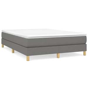 Box spring postel s matrací tmavě šedá 140x200 cm textil - obrázek 2
