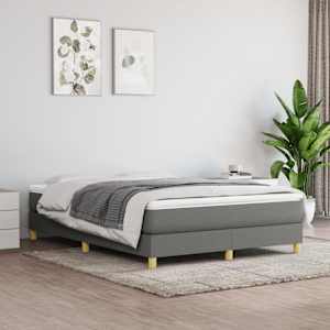 Box spring postel s matrací tmavě šedá 140x200 cm textil - obrázek 1