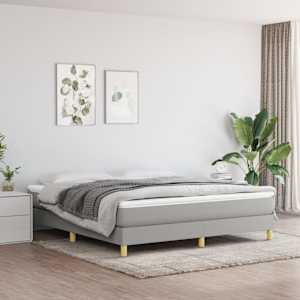 Box spring postel s matrací světle šedá 160 x 200 cm textil - obrázek 1