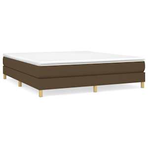 Box spring postel s matrací tmavě hnědá 160x200 cm textil - obrázek 2
