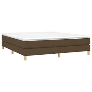 Box spring postel s matrací tmavě hnědá 160x200 cm textil - obrázek 3