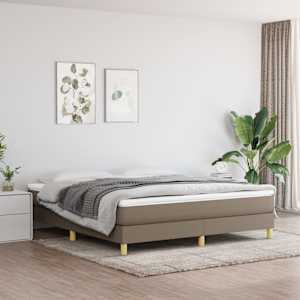 Box spring postel s matrací taupe 160x200 cm textil - obrázek 1