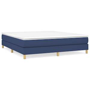 Box spring postel s matrací modrá 160x200 cm textil - obrázek 2
