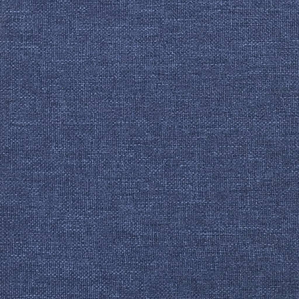Pat continental cu saltea, albastru, 160x200cm, material textil
