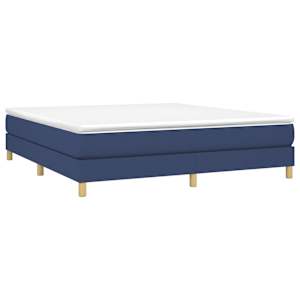 Box spring postel s matrací modrá 160x200 cm textil - obrázek 3