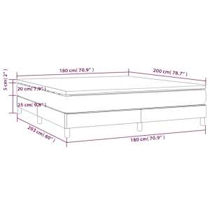 Box spring postel s matrací světle šedá 180 x 200 cm textil - obrázek 10