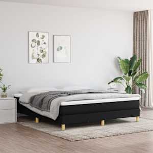 Box spring postel s matrací černá 180x200 cm textil - obrázek 1