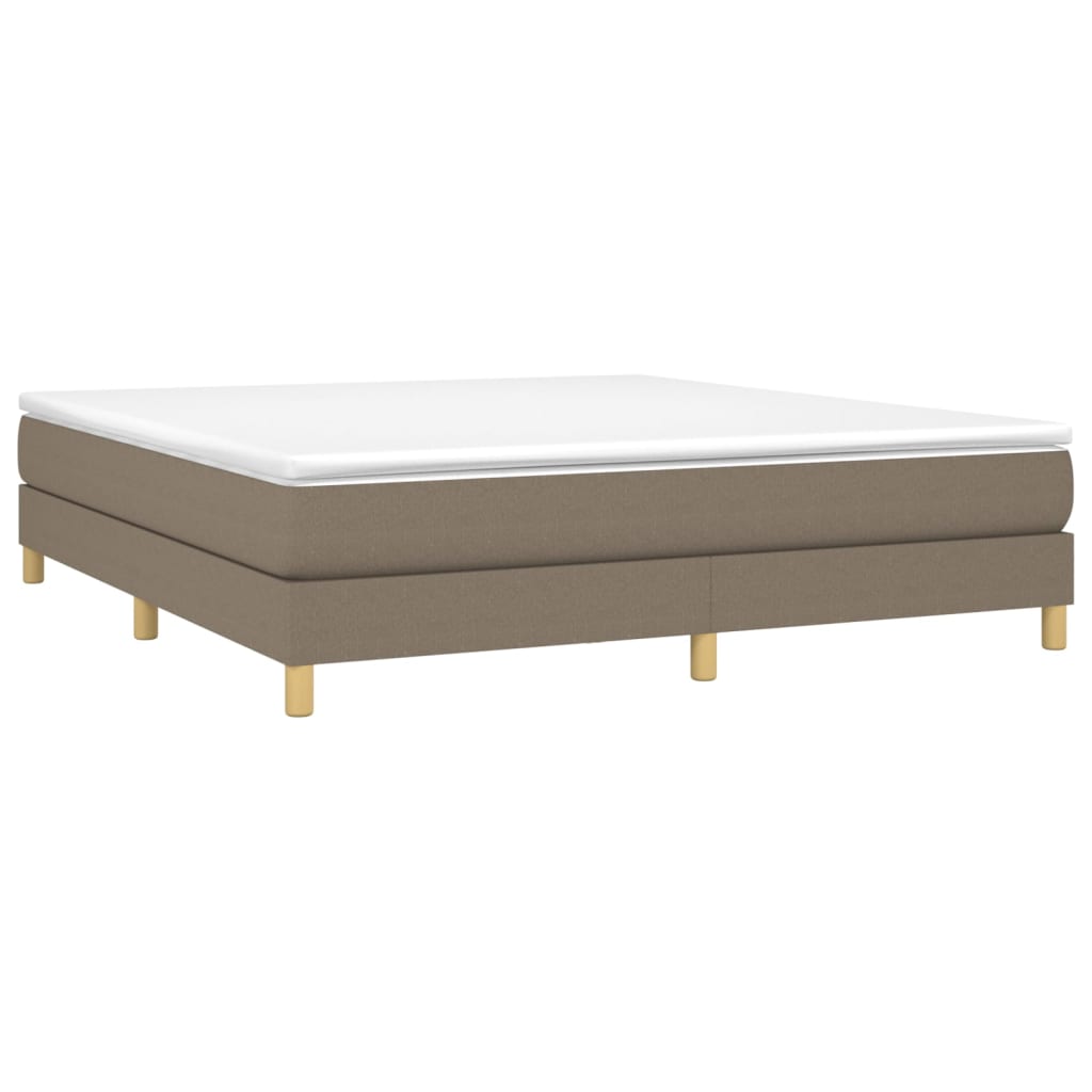 vidaXL Boxspring met matras stof taupe 180x200 cm afbeelding