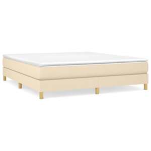 Box spring postel s matrací krémová 180x200 cm textil - obrázek 2
