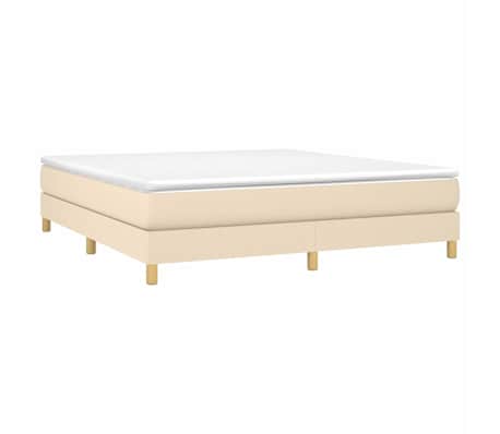 vidaXL Boxspring met matras stof cr&egrave;mekleurig 180x200 cm