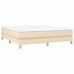vidaXL Boxspring met matras stof cr&egrave;mekleurig 180x200 cm