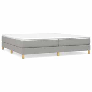 Box spring postel s matrací světle šedá 200 x 200 cm textil - obrázek 2