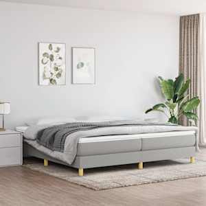 Box spring postel s matrací světle šedá 200 x 200 cm textil - obrázek 1