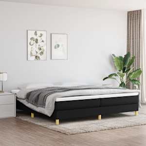 Box spring postel s matrací černá 200x200 cm textil - obrázek 1