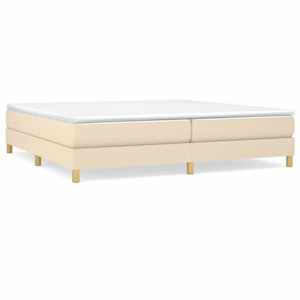 Box spring postel s matrací krémová 200x200 cm textil - obrázek 2