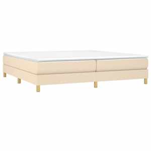 Box spring postel s matrací krémová 200x200 cm textil - obrázek 3