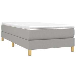vidaXL Sommier à lattes de lit et matelas gris clair 100x190 cm tissu