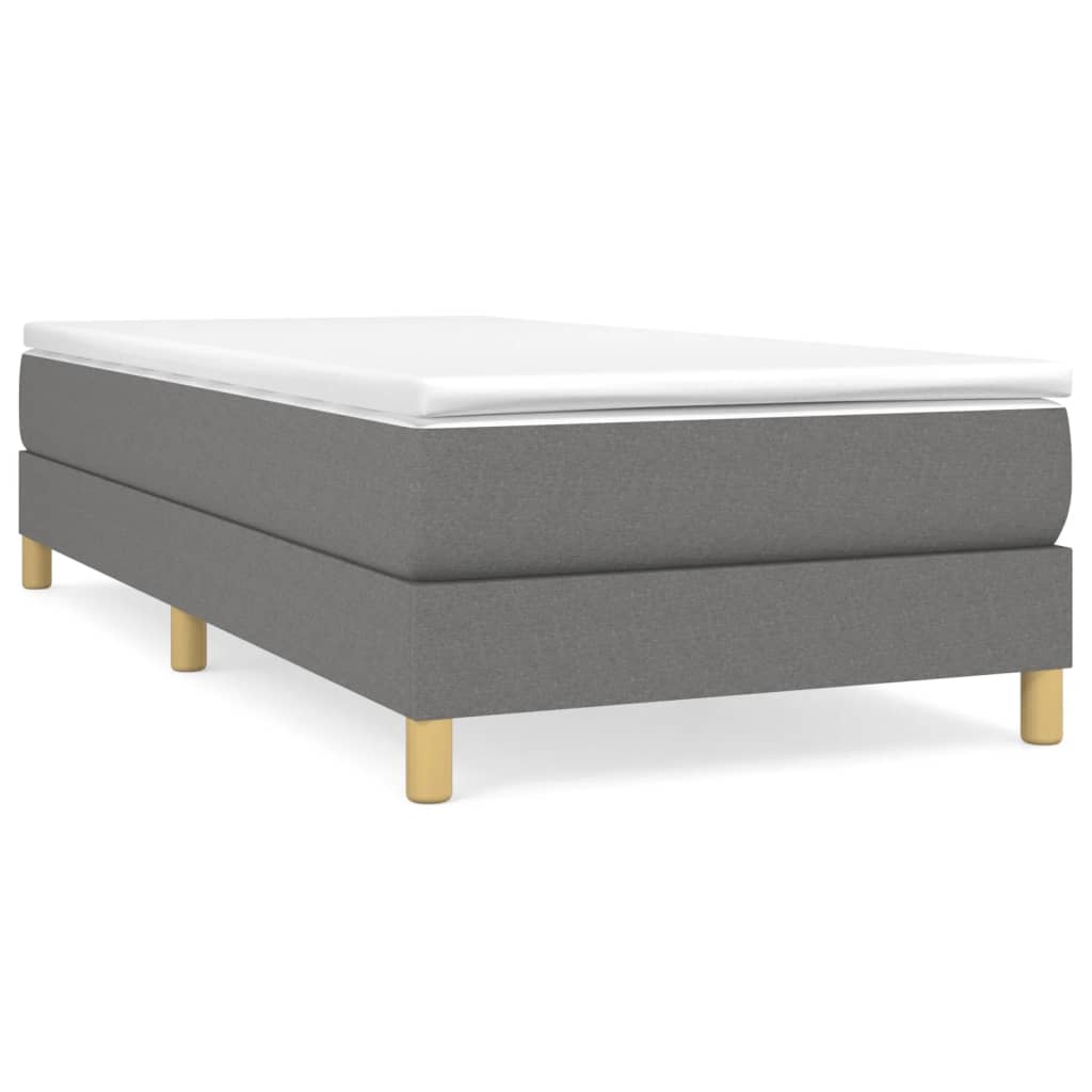 VidaXL Sommier à Lattes De Lit Et Matelas Gris Foncé 100x203 Cm Tissu