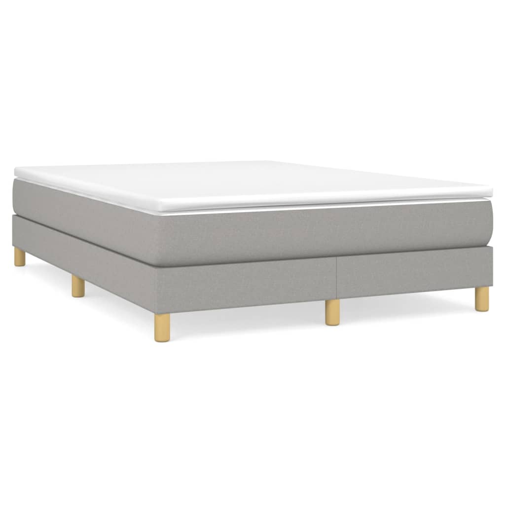 VidaXL Sommier à Lattes De Lit Et Matelas Gris Clair 152x203 Cm Tissu