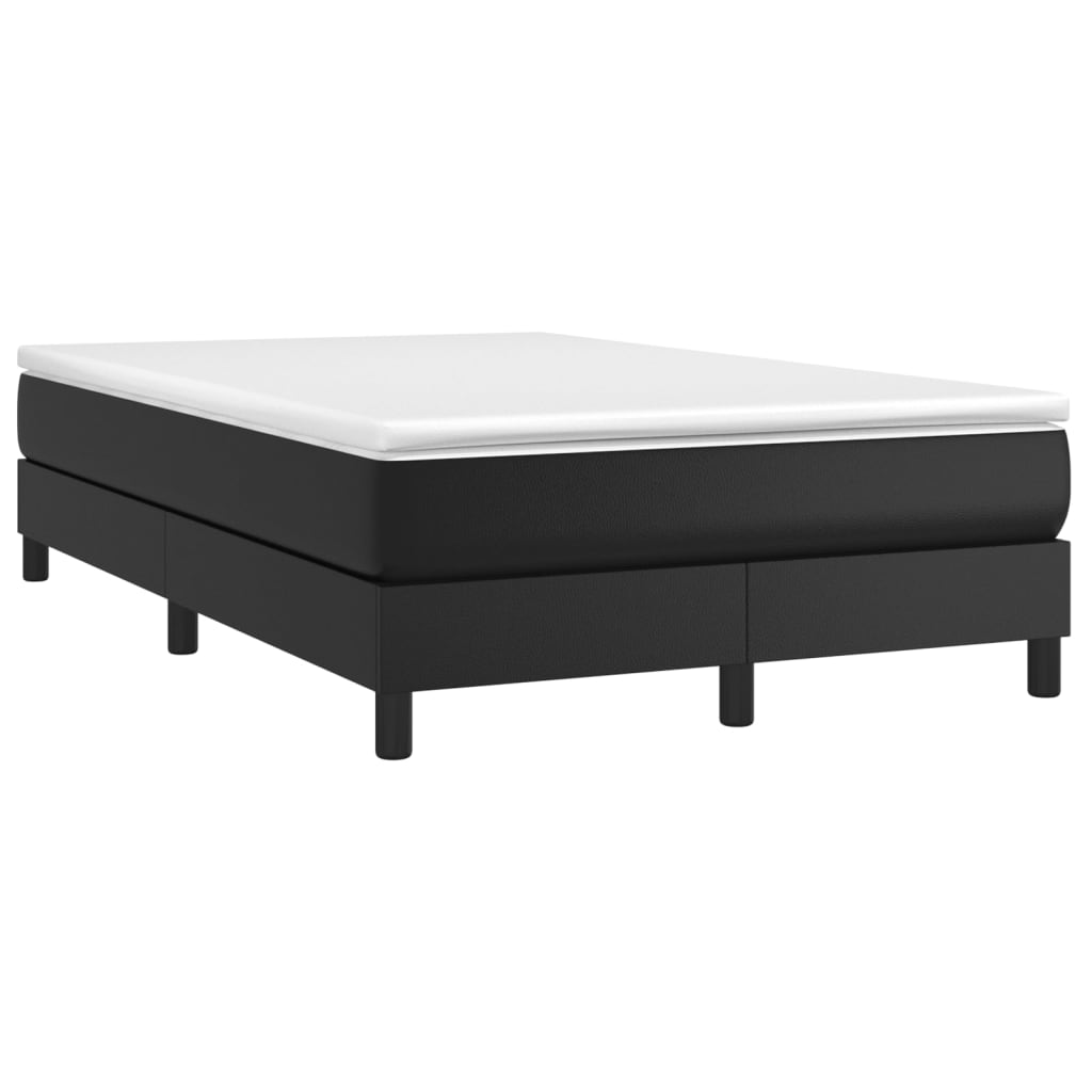 Pat box spring cu saltea, negru, 120x200 cm, piele ecologică