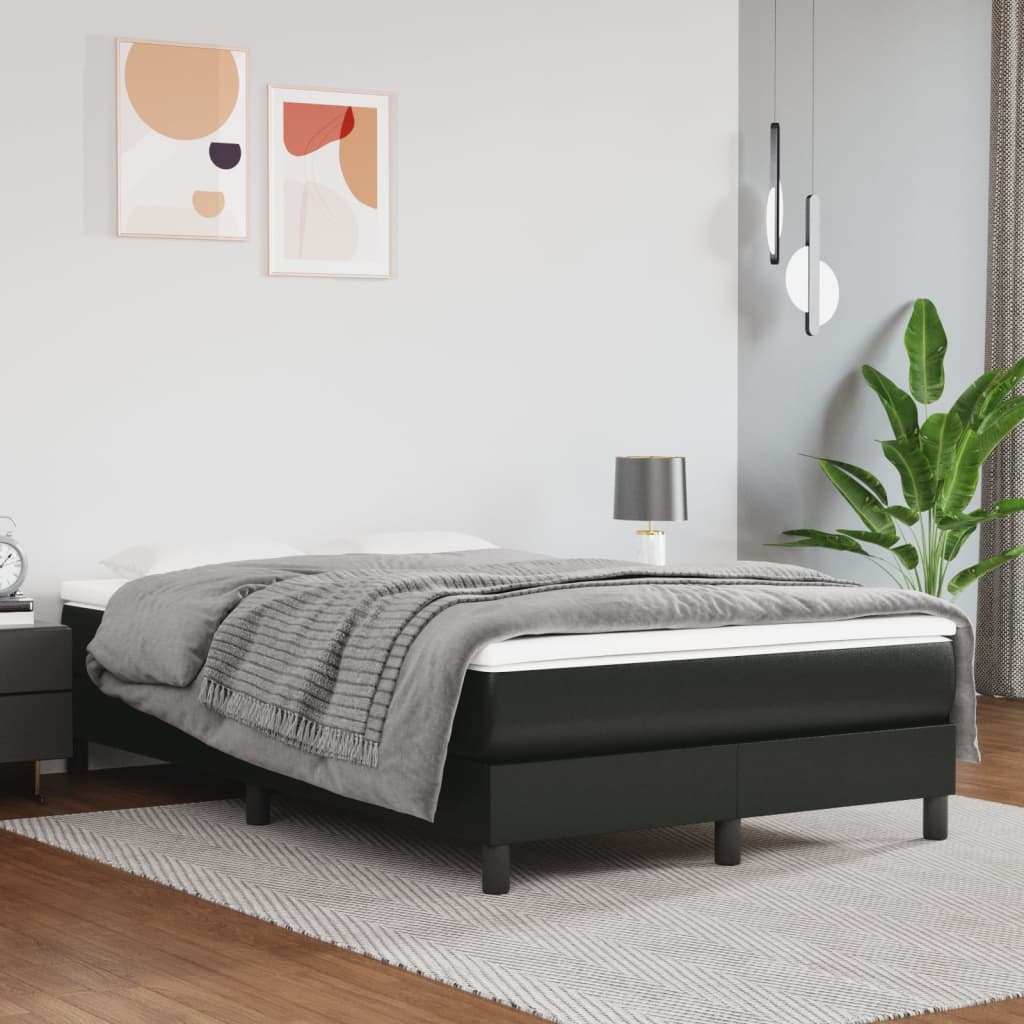 Box spring postel s matrací černá 120 x 200 cm umělá kůže