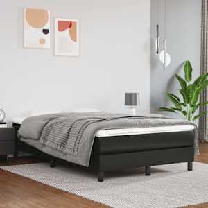 Box spring postel s matrací černá 120 x 200 cm umělá kůže - obrázek 1