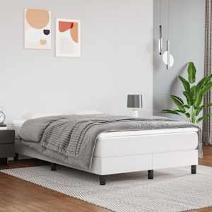 Box spring postelja z vzmetnico bel 120x200 cm umetno usnje