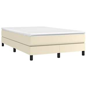 Box spring postel s matrací krémová 120x200 cm umělá kůže - obrázek 3