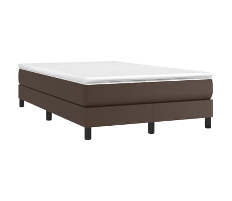 vidaXL Κρεβάτι Boxspring με Στρώμα Καφέ 120x200εκ. από Συνθετικό Δέρμα