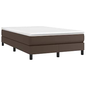 vidaXL Κρεβάτι Boxspring με Στρώμα Καφέ 120x200εκ. από Συνθετικό Δέρμα